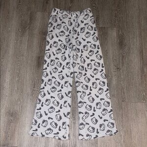 forever 21 hello kitty white pajama pants pj high waisted flare size small